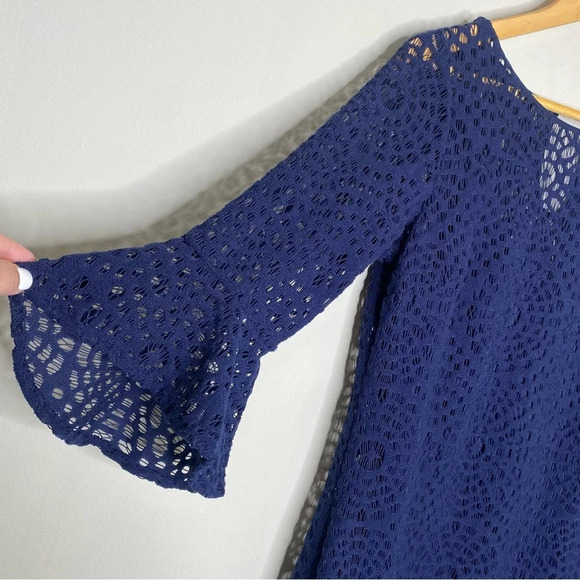 Lilly Pulitzer Navy Blue Fontaine Lace Mini Shift Dress Size Small - Picture 8 of 12